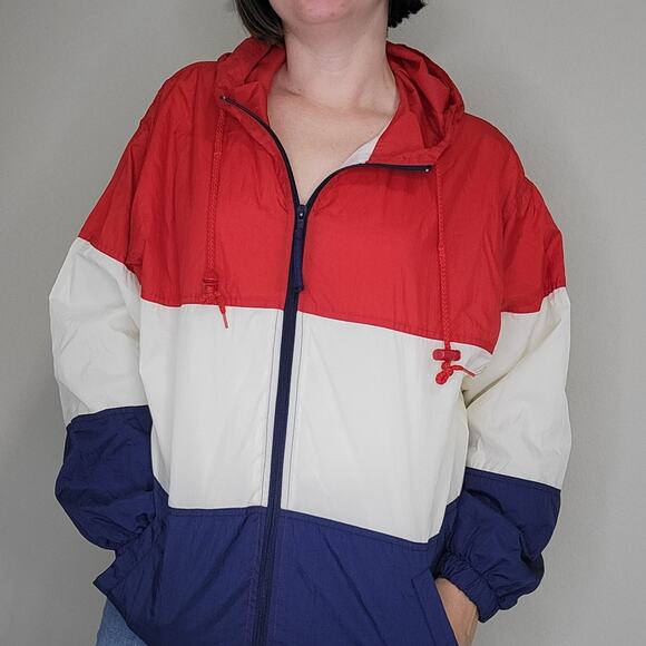 Vintage Jennifer Moore Activewear Red, White and Blue Windbreaker Size Small - Picture 8 of 8